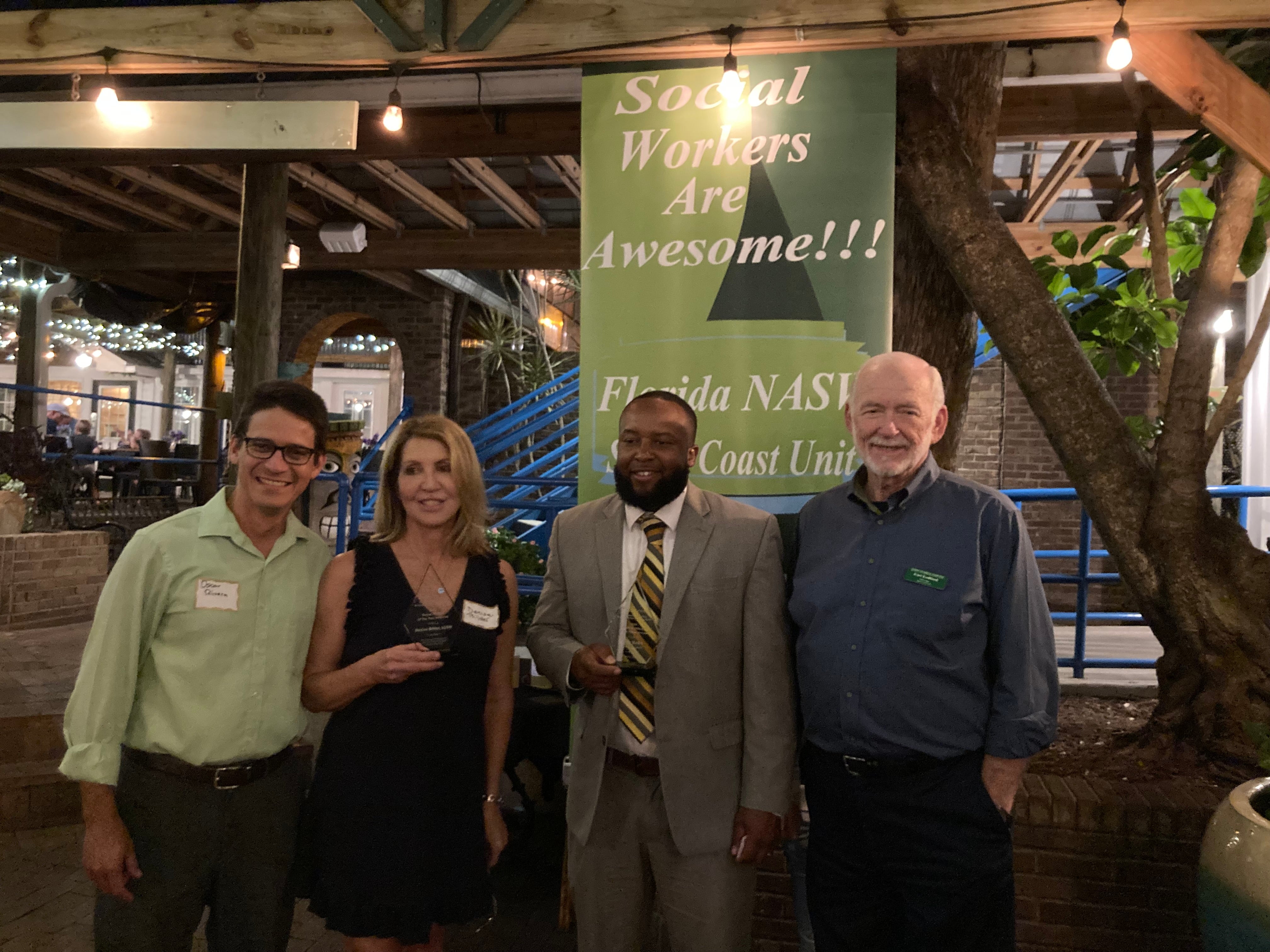 Left to right: Oscar Rivera, LCSW; Denise Bilder, LCSW; Councilmember Alex Goins; Earl Ledford, LCSW
