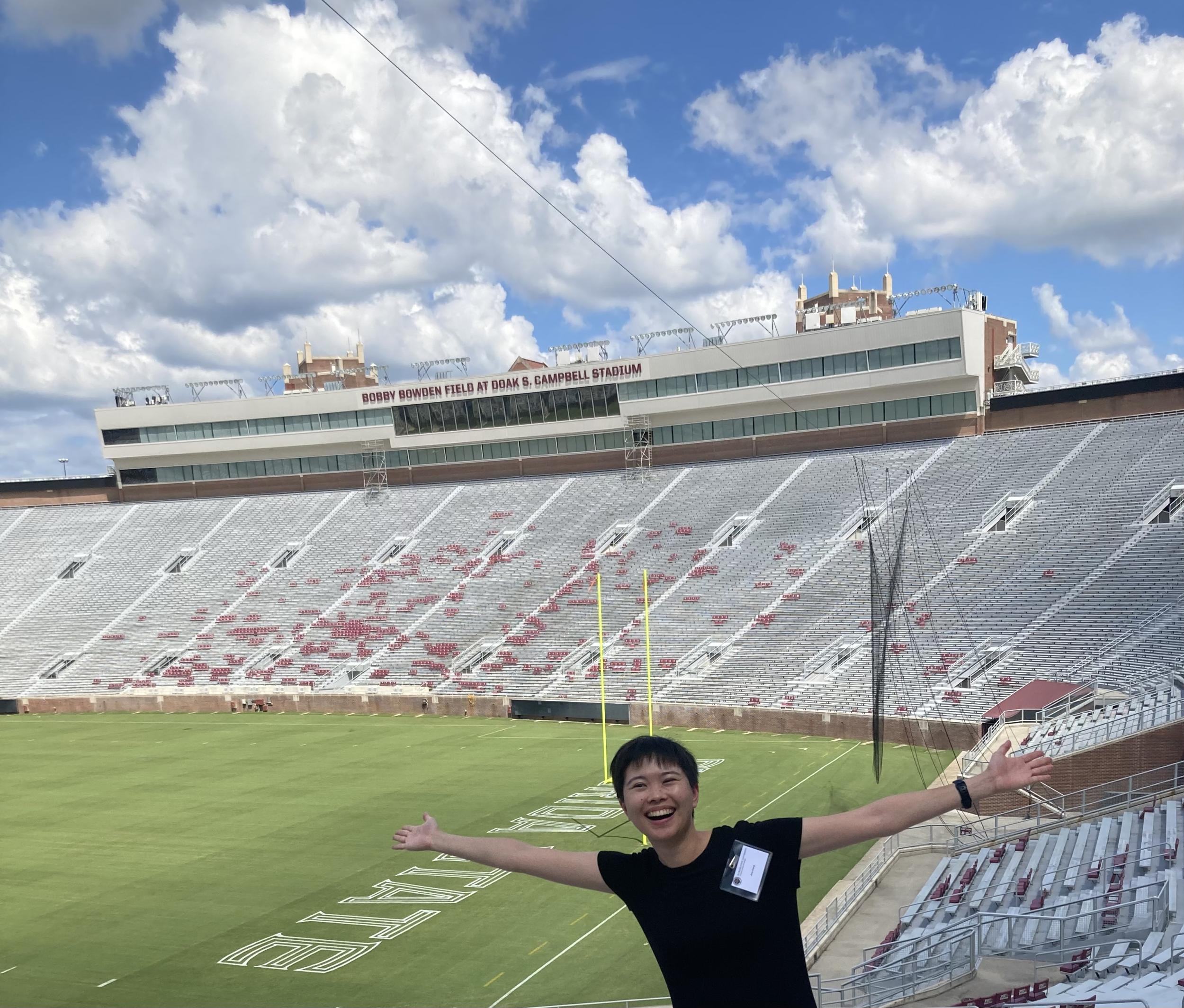 Amy inside of Doak S. Campbell Stadium