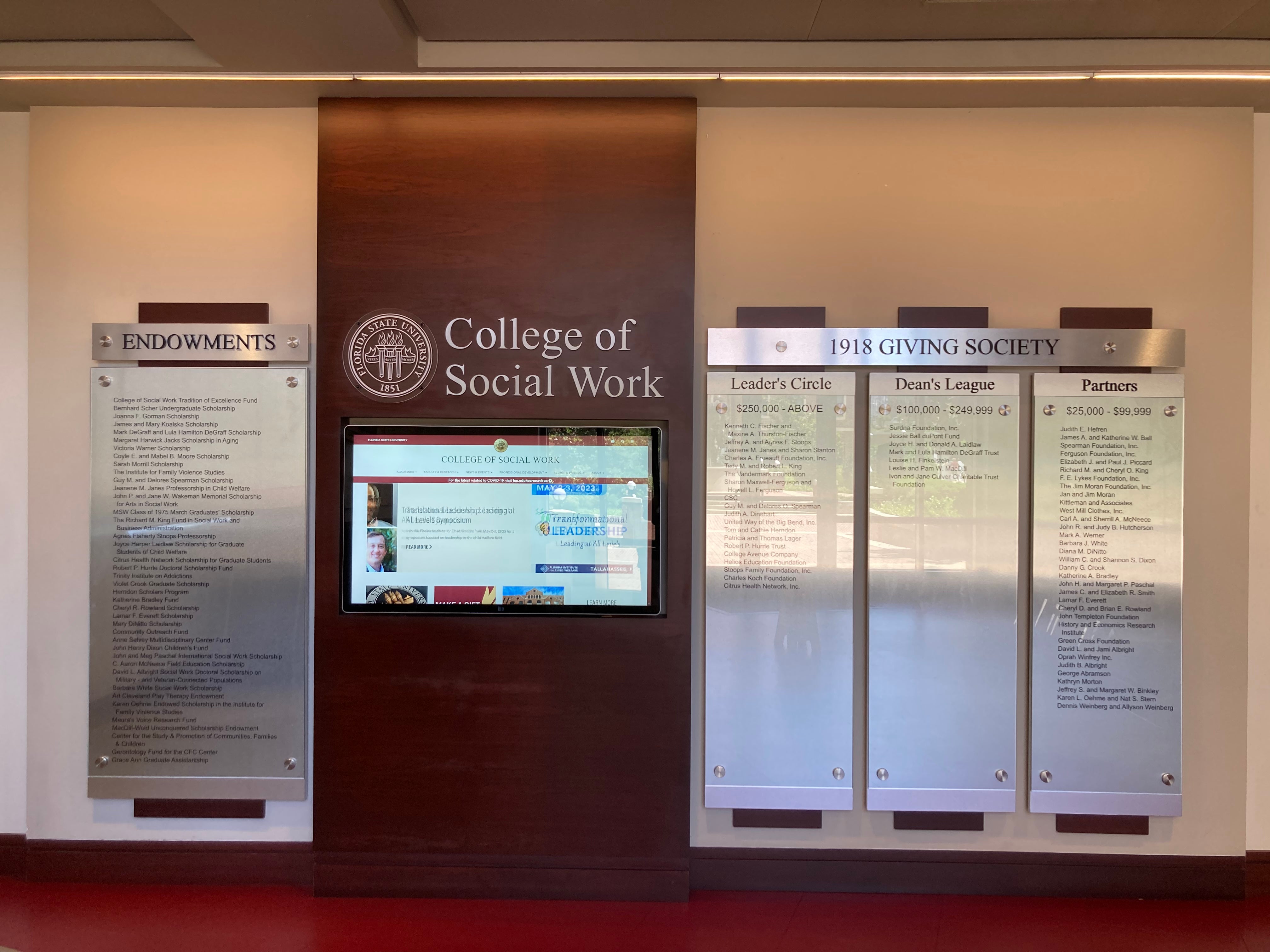 Lobby area inside College of Social Work