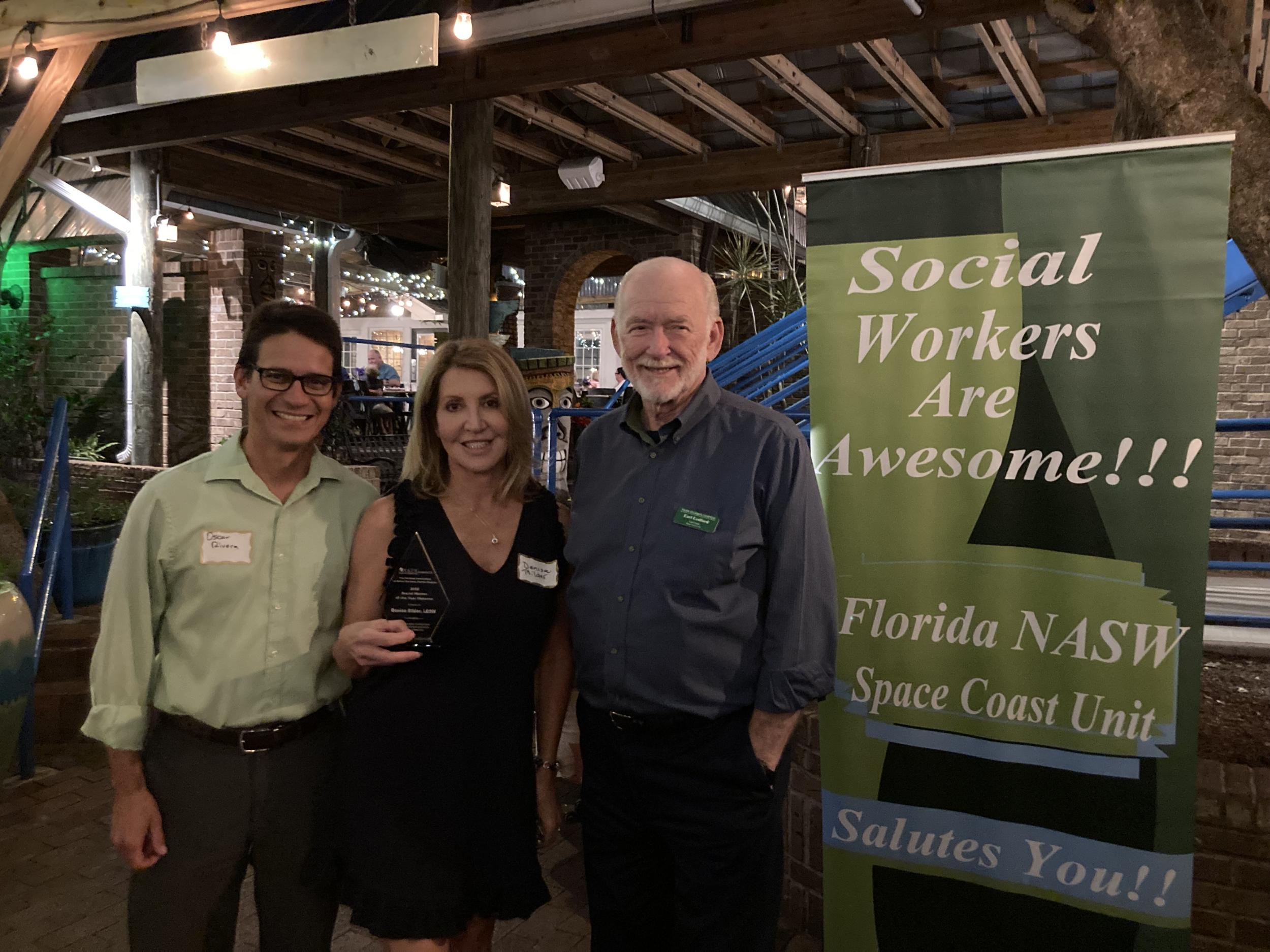 Left to right: Brevard LCSWs Oscar Rivera, Denise Bilder, and Earl Ledford