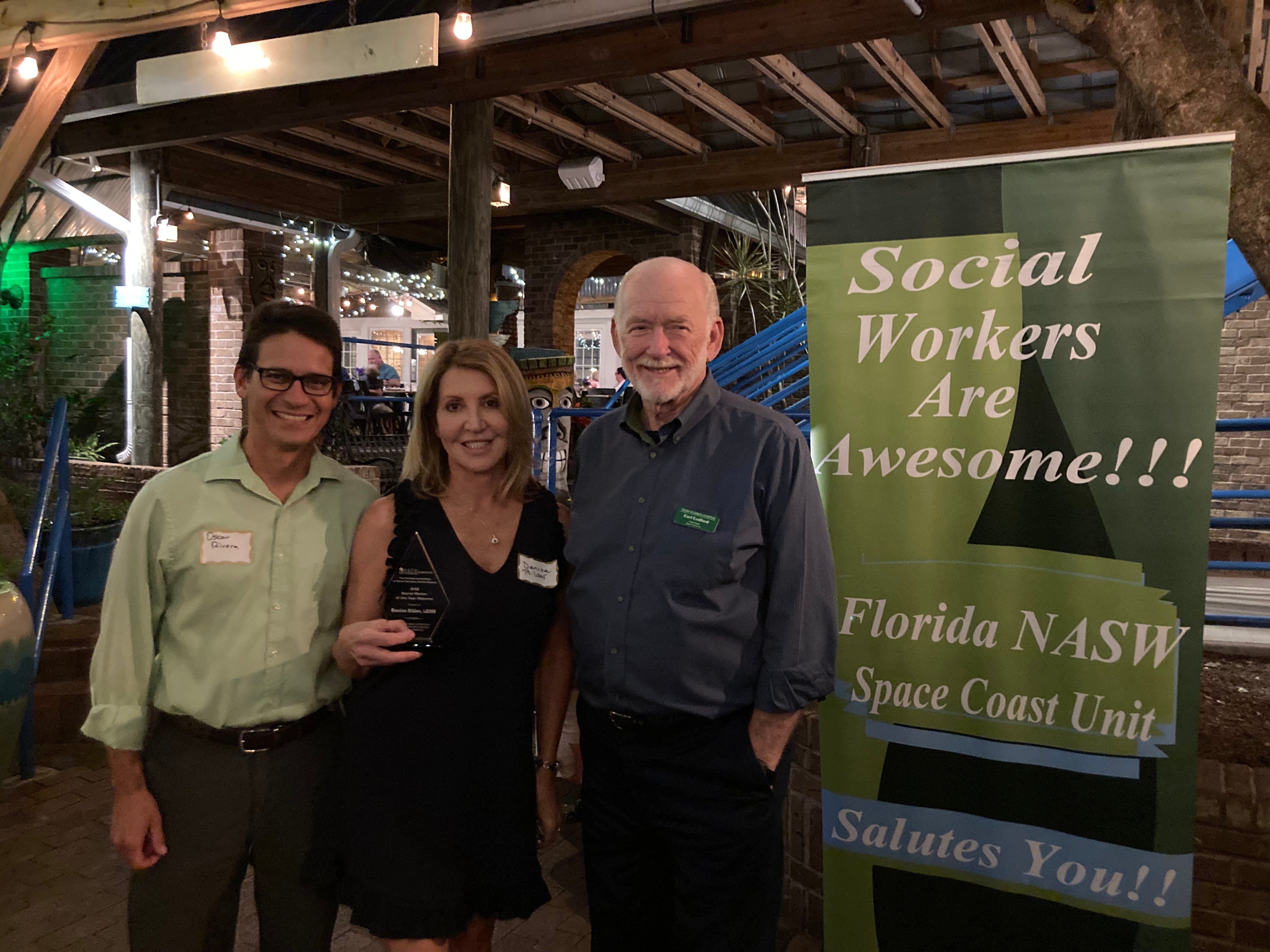 Left to right: Brevard LCSWs Oscar Rivera, Denise Bilder, and Earl Ledford
